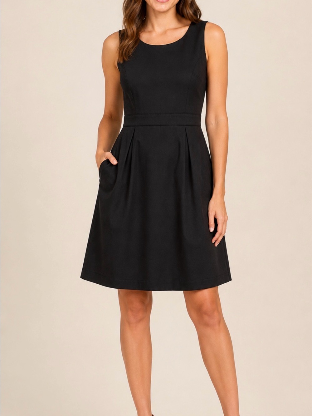 Banana Republic Black Sleeveless Shift Sheath Dress Size 4 Pockets